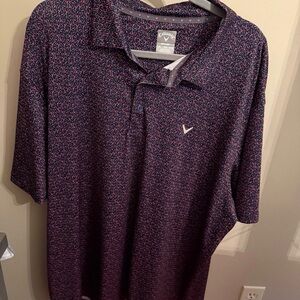 Callaway Men's Patterned Polo Shirt - Navy and Pink